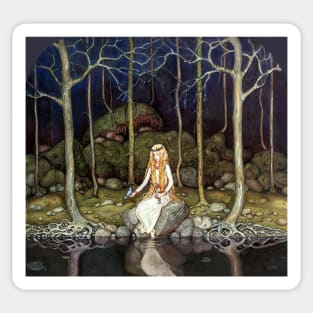 Princess in the Forest - John Bauer Sticker